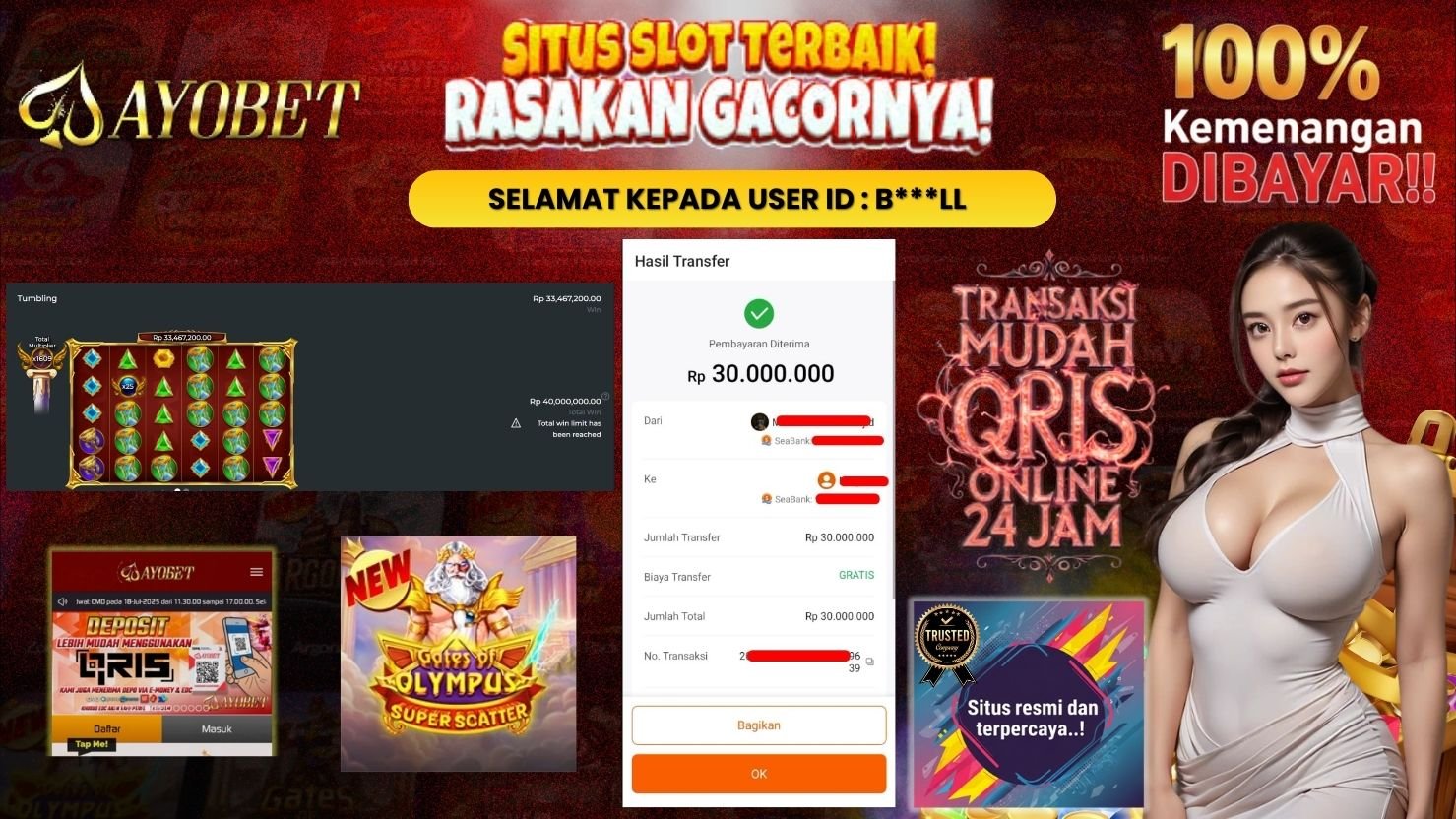 AYOBET JACKPOT SLOT GATES OF OLYMPUS SUPER SCATTER